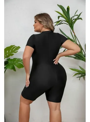 Jzx Maiô Esportivo Tamanho Plus Size Zíper Alta Performance