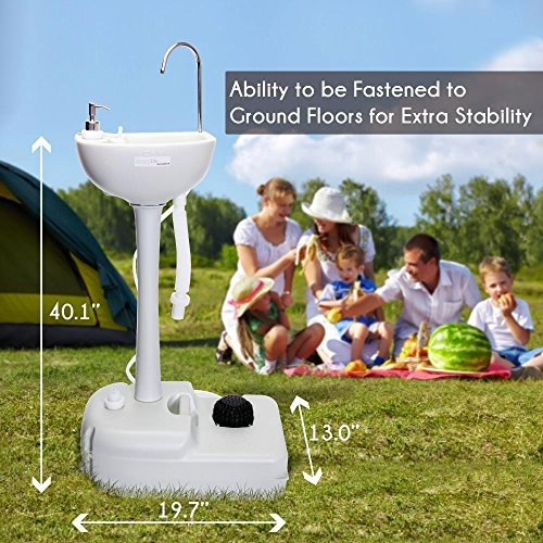 Fregadero Portátil Para Acampar Serenelife Con Soporte Para