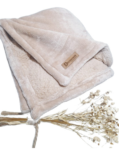 Manta Duo Polarsoft Con Corderito Bebe Beige
