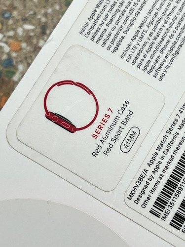 Apple Watch Series 7 Red Aluminum Case 41mm Pulseiras Extras Vermelho (Usado)