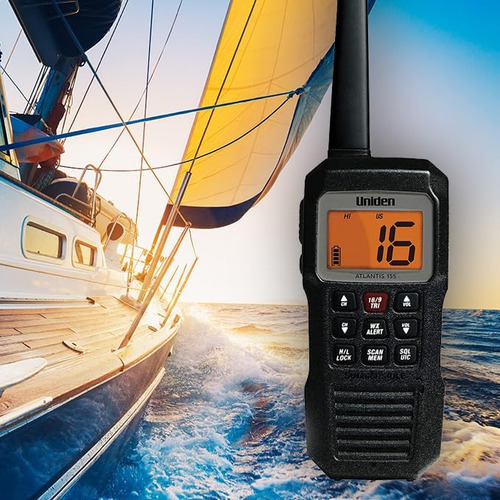 Radio Marina Portátil Vhf Atlantis 155, Pantalla Dual Color