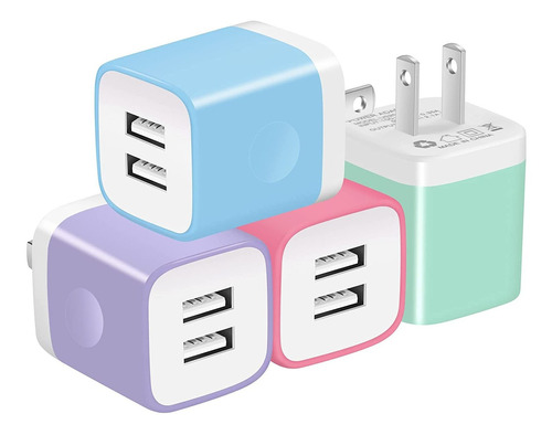 X Edición Usb Cargador De Pared 4 Pack 2 1amp Doble Pu...