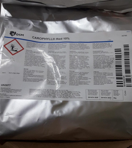 Cantaxantina Dsm Carophyll Colorante X500gr. Pajaro,canario Rojo