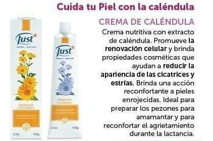 Just Crema De Caléndula X 60g Para Pieles Finas, Con Escaras