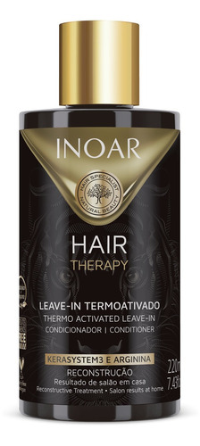 Inoar Creme Leave-in Finalizador Termoativado Hair Therapy Reconstrução Proteção Térmica Tratamento Capilar 220ml Kerasystem3 Arginina Salão Em Casa Botânico Vegano