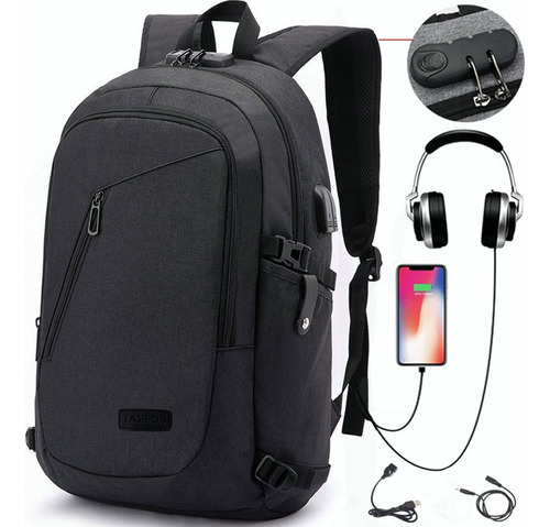 Mochila Antirrobo Para Laptop Hombre/mujer Moda Caballero Mochilas Impermeable 15.6i