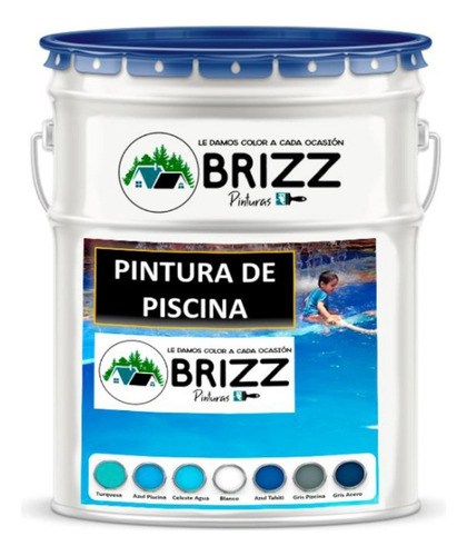 Pintura Para Piscina Brizz -color Celeste Agua  Tineta 4 Gal
