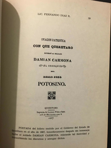 Damián Carmona Documentos De Su Vida Y De Su Hazaña (Usado)