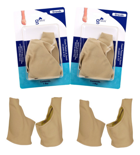 Kit Guante Protector De Juanete Con Punto De Gel G (2 Pares) Color Beige Talla Grande