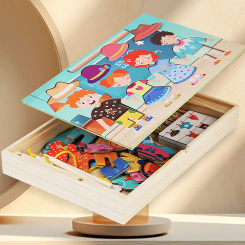 Nuevo Rompecabezas De Madera For Vestir, Juguete Montessori,