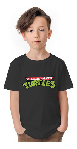 Polera Niños Tortugas Ninja Title Algodón Wiwi