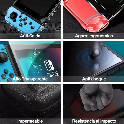 Kit Completo Estuche Protector Para Switch Oled Pack 17en 1