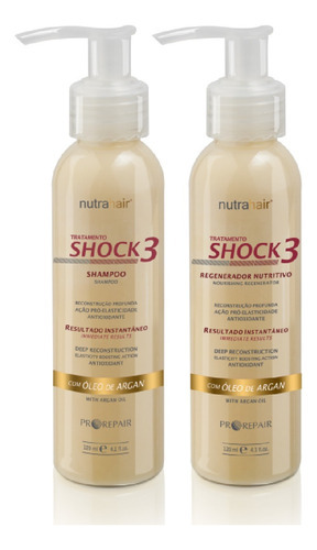 Shock3 Óleo De Argan Nutra Hair 120ml Shampoo E Regenerador
