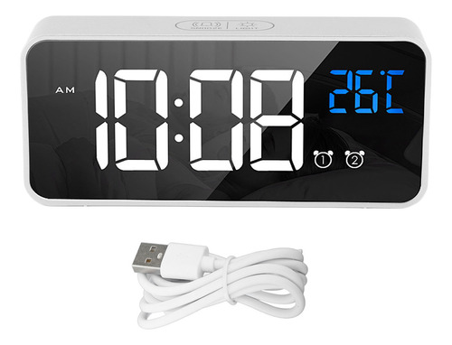 Reloj Despertador Para Dormitorio  Espejo  Led  Dos Juegos R