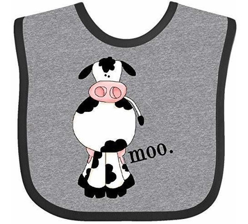 Baberos Para Bebé Inktastic Cow-moo. Baby Bib Heather And Bl