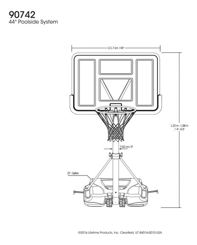 Sistema De Baloncesto Para Piscina Lifetime Pool Side