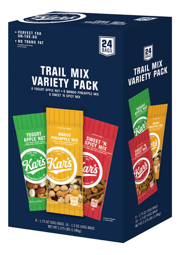 Kars Trail Mix Paquete Variedad 24bolsas De 2.3 Libras.