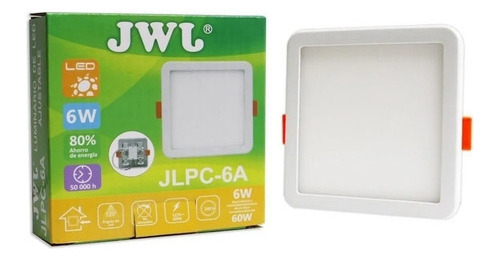 Plafon Led Ajustable Cuadrado Empotrar 6w Jwj Luz Blanca 100 Luz Blanca
