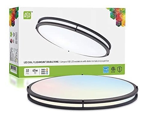 Asd Lámpara De Techo Led Ovalada De 32 Pulgadas, 3 Cct 3000 