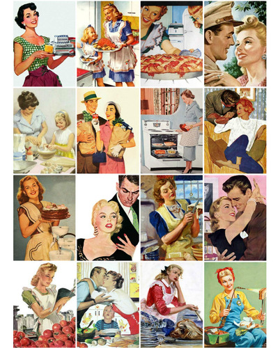 Retro 50 's Ads Collage Hoja 101 Para Albume Recorte Tarjeta