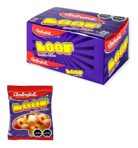 Gomitas Acidas Recubiertas De Azúcar Loop 500gr