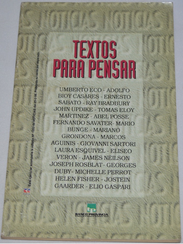 Textos Para Pensar- Eco, Bioy Casares, Sábato, Bradbury, G41