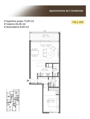 Imagen 3 de 5 de Residencias Arenales - 2 Ambientes En Venta - Ref: 1366