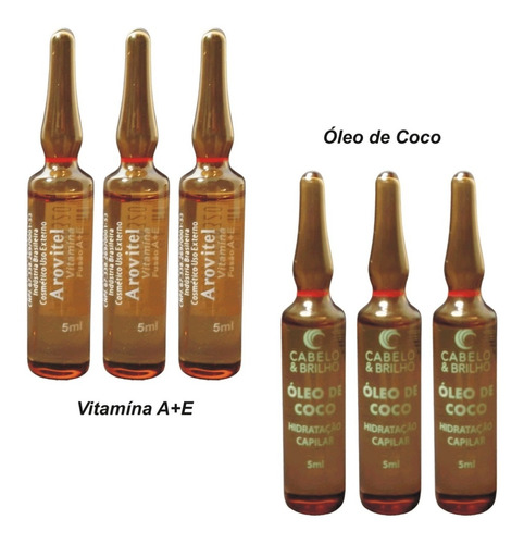 Arovitel Óleo De Coco E Vitamína A+e 5ml (03un De Cada)