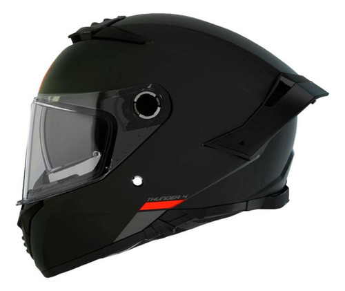 Imagen 3 de 7 de Casco Para Moto Mt Helmets Thunder 4sv A1 Solid Negro Gloss