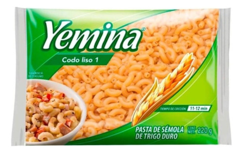 10 Pzas Sopa De Codo Liso Yemina No.1, 220 G