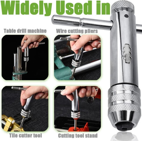 Llave De Trinquete Ajustable Mango Barra En T M3 M8 Y M5 M12
