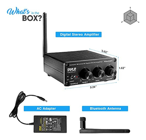 Pyle Mini Amplificador De Audio Bluetooth Hifi -