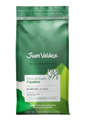 Café Juan Valdéz Cumbre Descafeinado De 340g