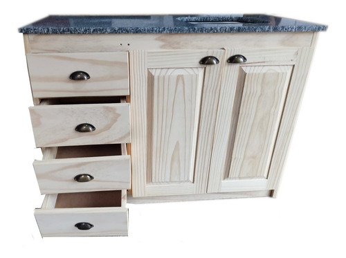 Imagen 2 de 8 de Bajo Mesada En Madera Macisa Con Mesada De Granito C/pileta
