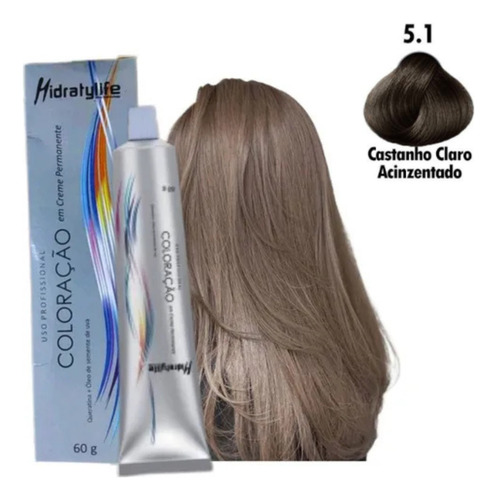 Coloração Capilar Castanho Claro Acinzentado 5.1 60g