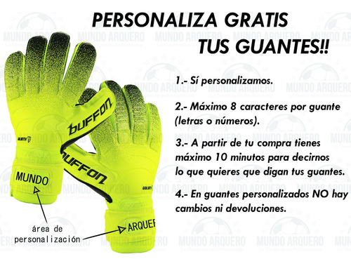 Nuevos Guantes Para Portero Modelo Buffon Goliat Amarillo - Envio Y Personalizado Gratis - Mundo Arquero