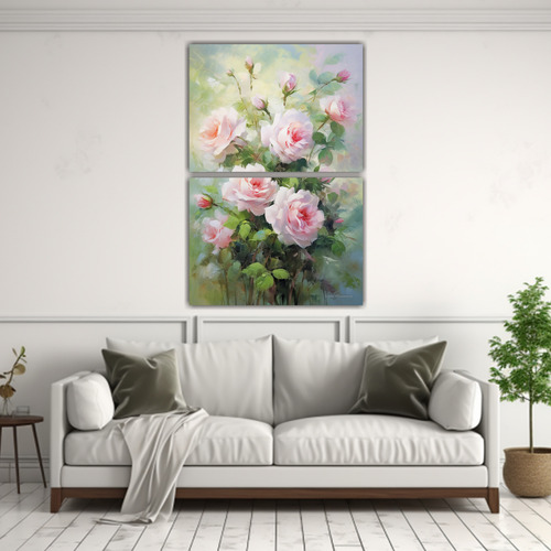 2 Artes De Pared Modernos Clavel Rectangular 40x60cm