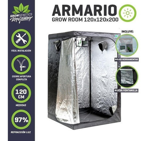 Carpa Indoor Grow Room 120x120x200 Grow Genetics - Envío