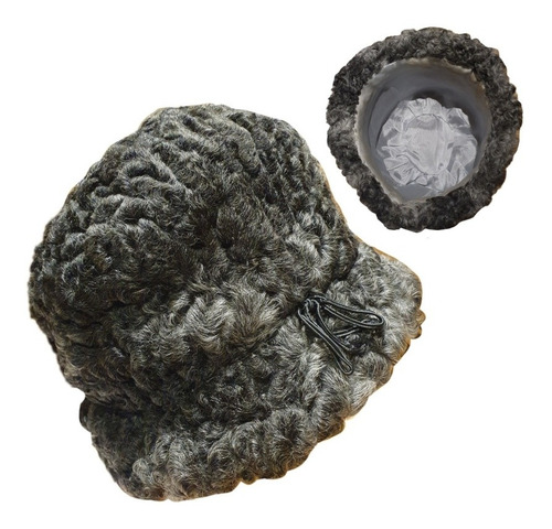 Imagen 2 de 3 de Sombrero Cloche De Astracan Legitimo, Antiguo Alemán Forrado
