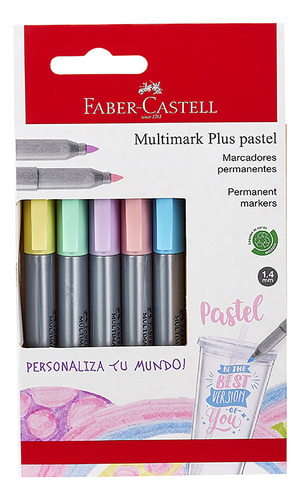 Marcador Multimark Plus Faber-castell X5 Colores Pastel