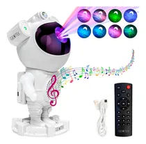 Comprar Velador Proyector Astronauta Geotek Parlante Bluetooth Luz Galaxia Estrellas Estructura Blanco