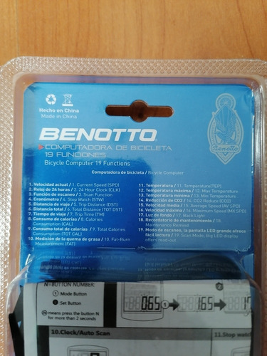 Imagen 6 de 10 de Velocimetro Odometro Benotto 19 Funcionesciclocomputadora