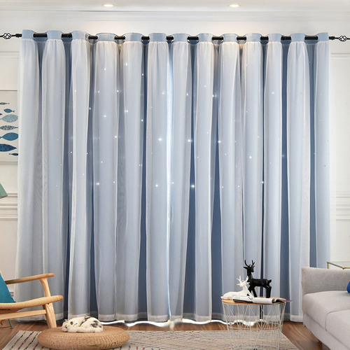 Cortinas Opacas Semiopacas Con Forma De Estrella, 150 Cm De
