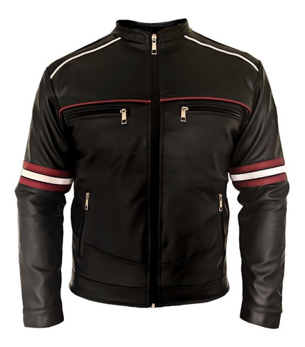 Chaqueta Chamarra Cuero Sintético Para Hombre Slim 