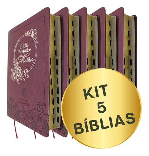 Kit 5 Unidades Bíblicas De Estudo Para Homens E Mulheres