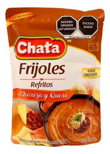 Frijoles Refritos Chata Con Chorizo Y Queso 400 G