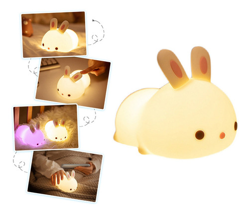Bonita Lámpara Nocturna Con Forma De Conejito, Iluminación S