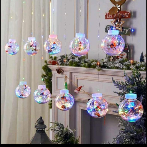 Esferas Figuras De Navidad Iluminadas Con Luz Led
