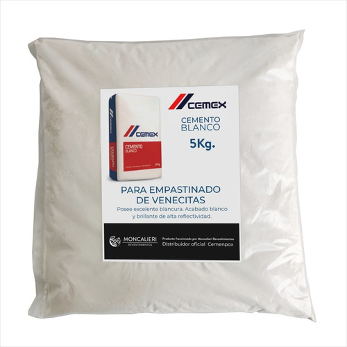Imagen 3 de 9 de Pegamento Adhesivo Venecitas Cemento De Empastinar Bolsa 5k