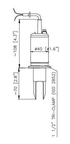Imagen 1 de 2 de Horquilla Vibrante Para Liquidos Nivelco Clamp 1.5in